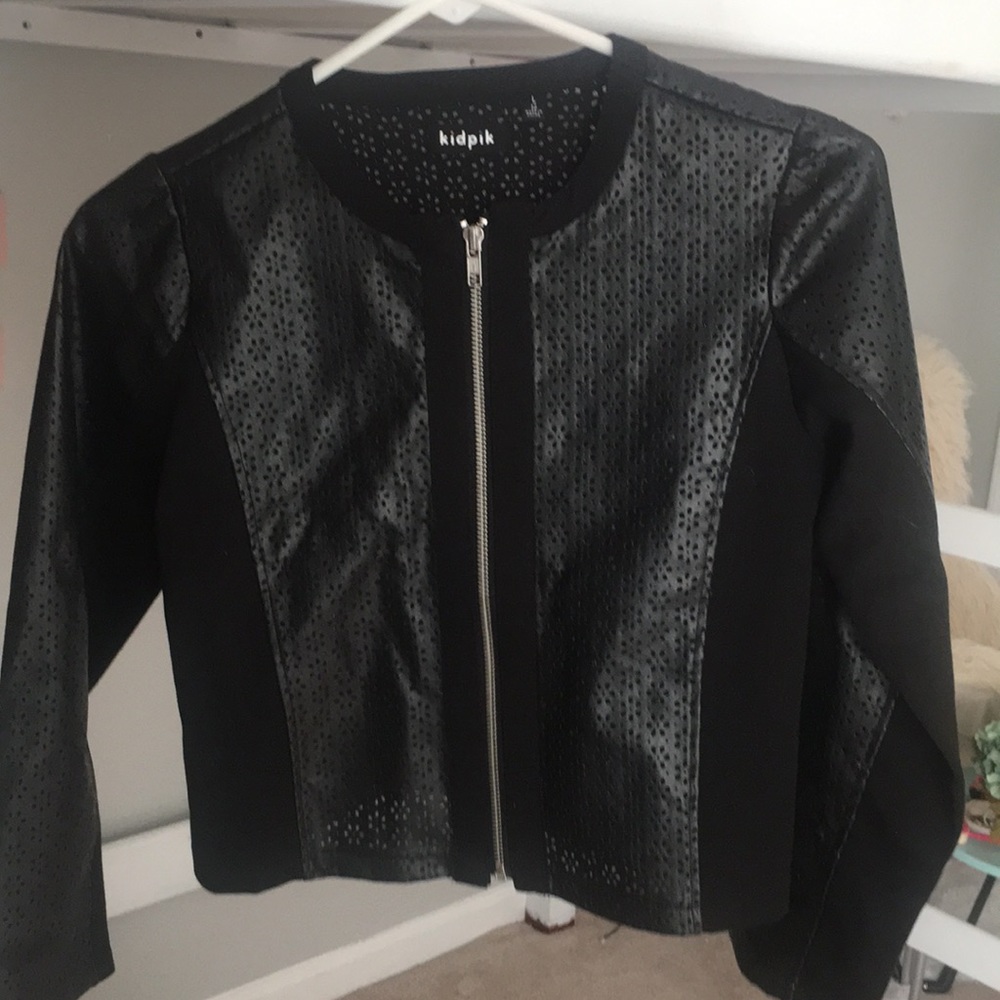 Kid faux leather jacket